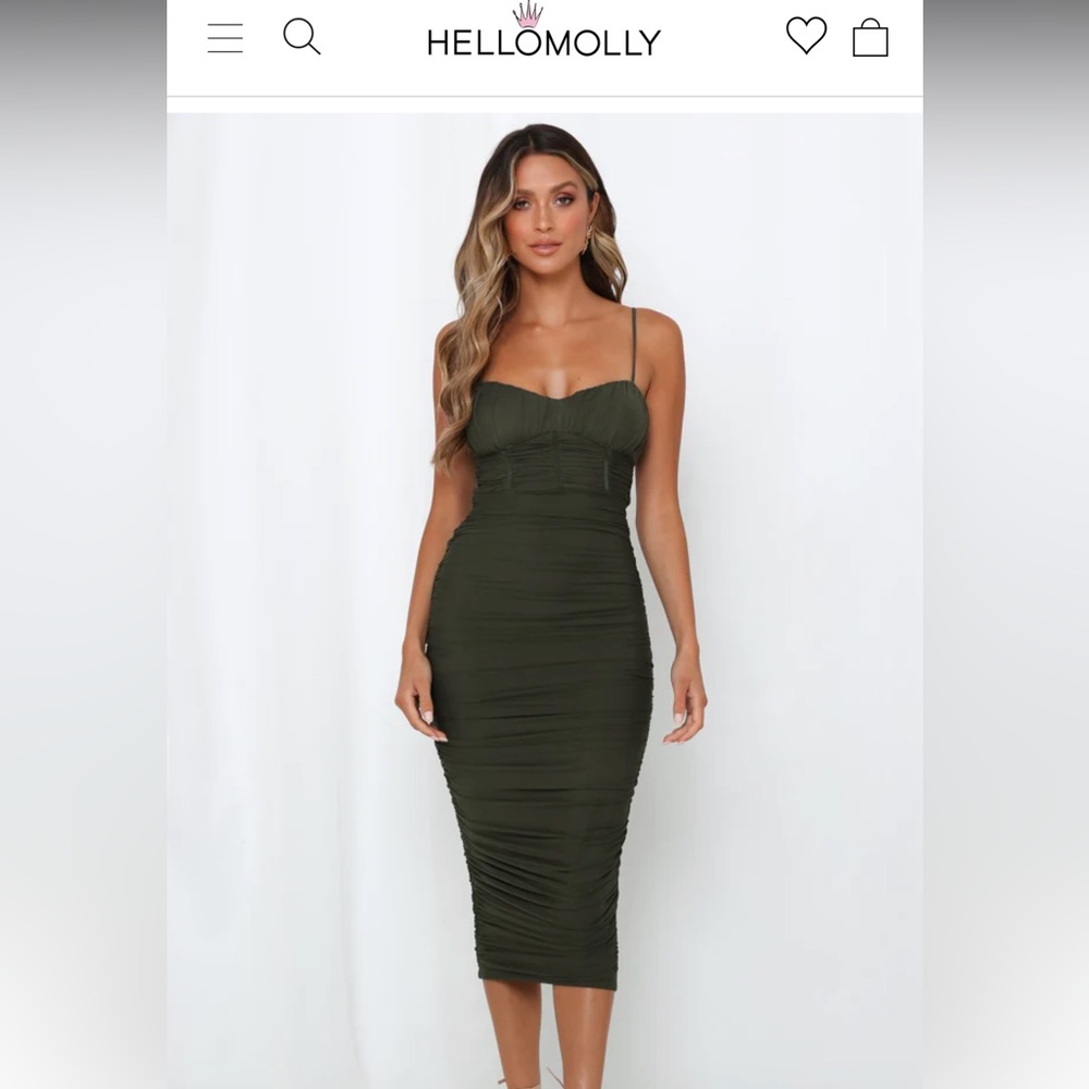 NEW Hello Molly Midi Ruched Dress - Size Small